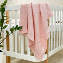 Paturica bebe Cosy tricotata din bumbac roz (1)